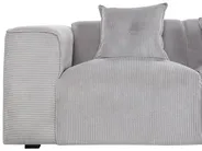 Corner Sofa 3 Seater DOLVA Corduroy Light Grey Left Hand_946079