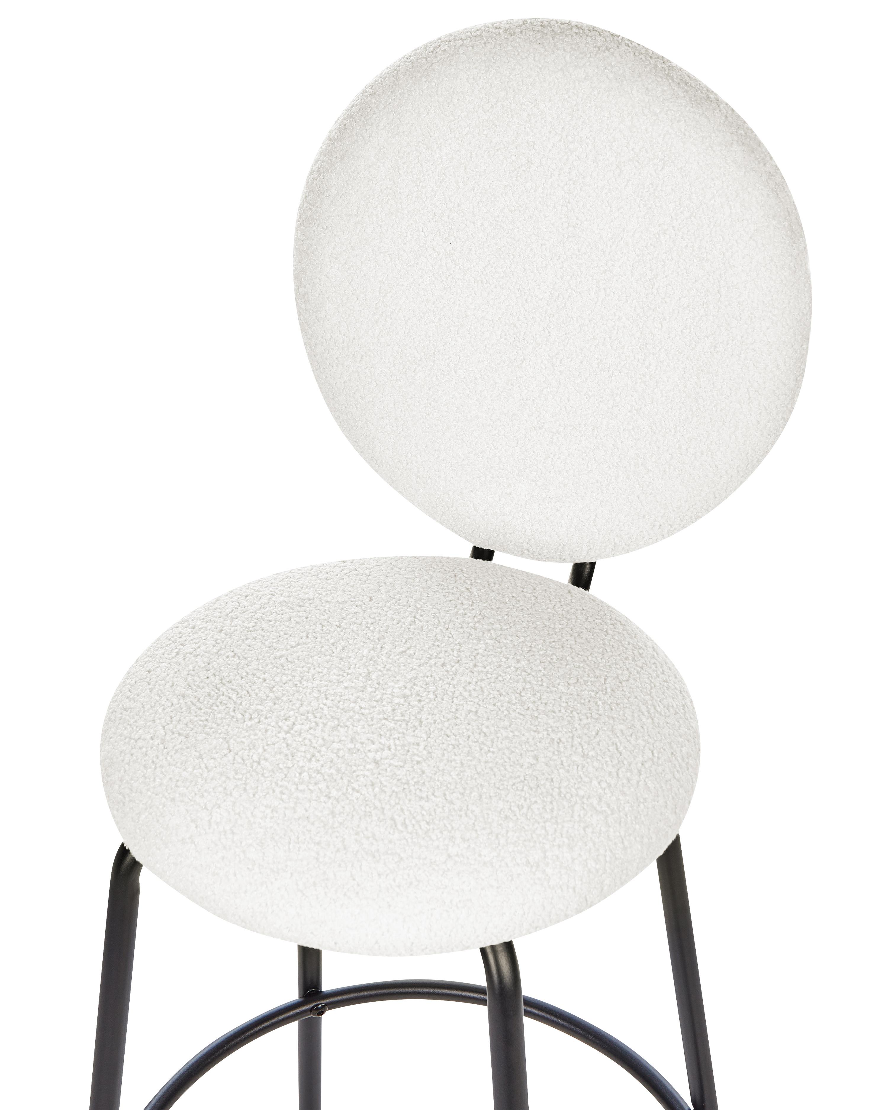 Set of 2 Boucle Bar Chairs White EMERY_913934