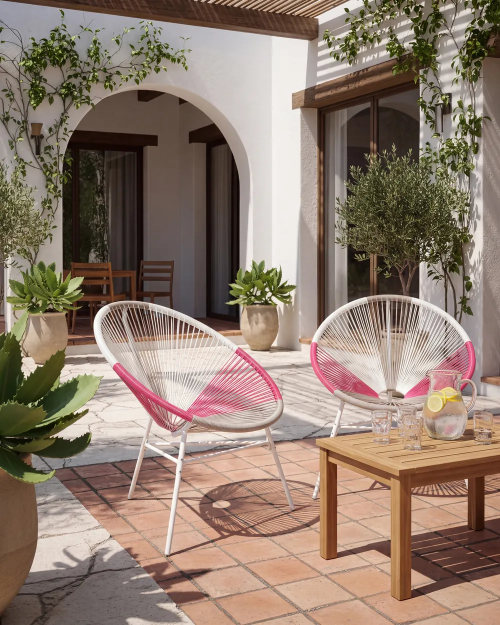 Gartenstuhl ACAPULCO Polyrattan Fuchsia_1149726