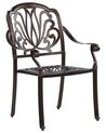 Set of 4 Garden Chairs Brown ANCONA_765483