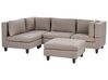 4 Seater Right Hand Modular Fabric Corner Sofa with Ottoman Brown UNSTAD_924914