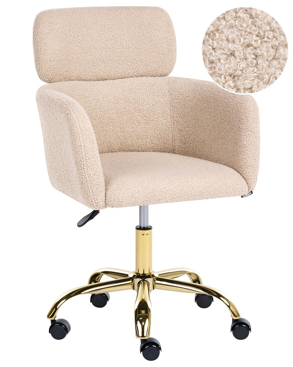 Desk Chair ALENA Boucle Light Beige