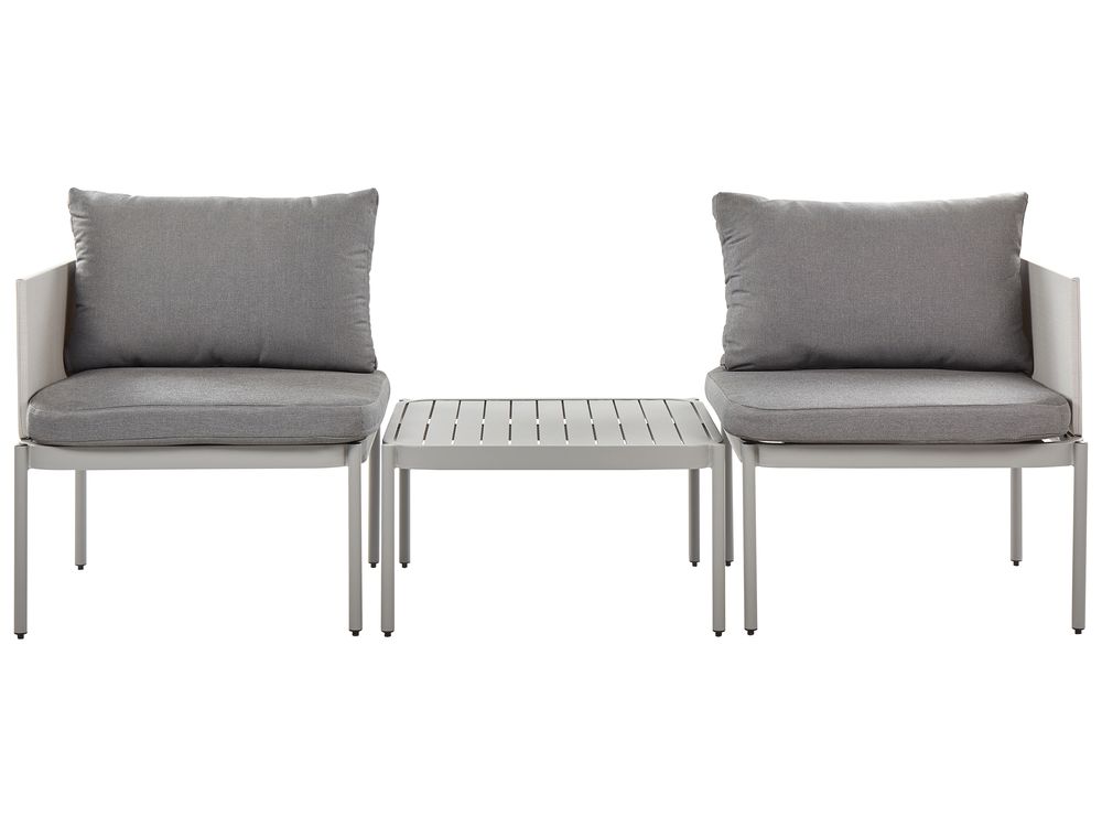 Set lounge pentru grădină cu masă cu 2 locuri TERRACINA Metal Gri deschis