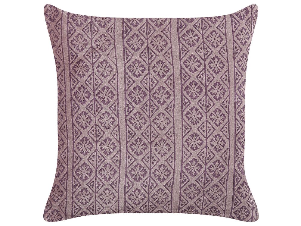 Dekokissen SILYBUM 45 x 45 cm Samtstoff Rosa Geometrisches Muster