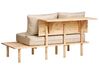 Soffa med bord 2-sits tyg beige SALO_932615