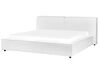 Boucle EU Super King Size Bed White LINARDS_933737