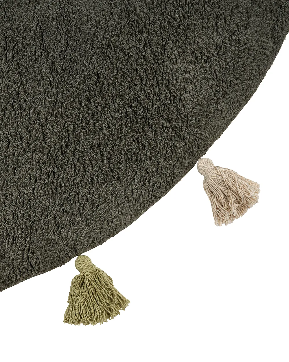 Kids Rug KODINHI  Dark Green ø 120 cm Cotton_1155125