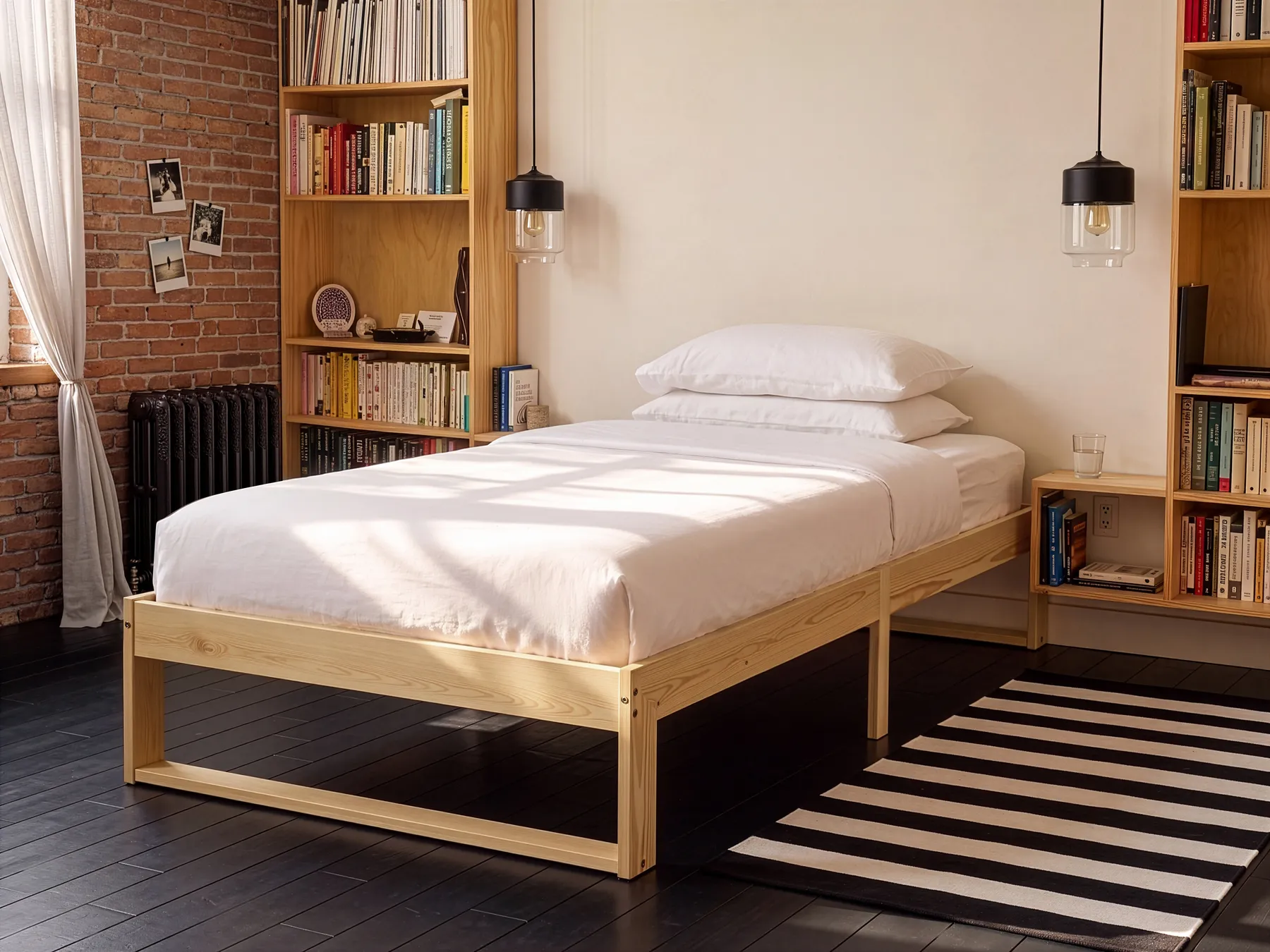 Bed without Headboard Pine Wood TALAIRAN 90 x 200 cm (EU Single) Light Brown_1123845