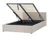 Ottoman Bed LAURESSES Fabric Taupe 120 x 200 cm (EU Small Double)