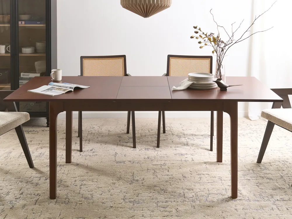 Extending Dining Table DELMAS Dark Ash Wood 160/200 cm 90 cm_1078250