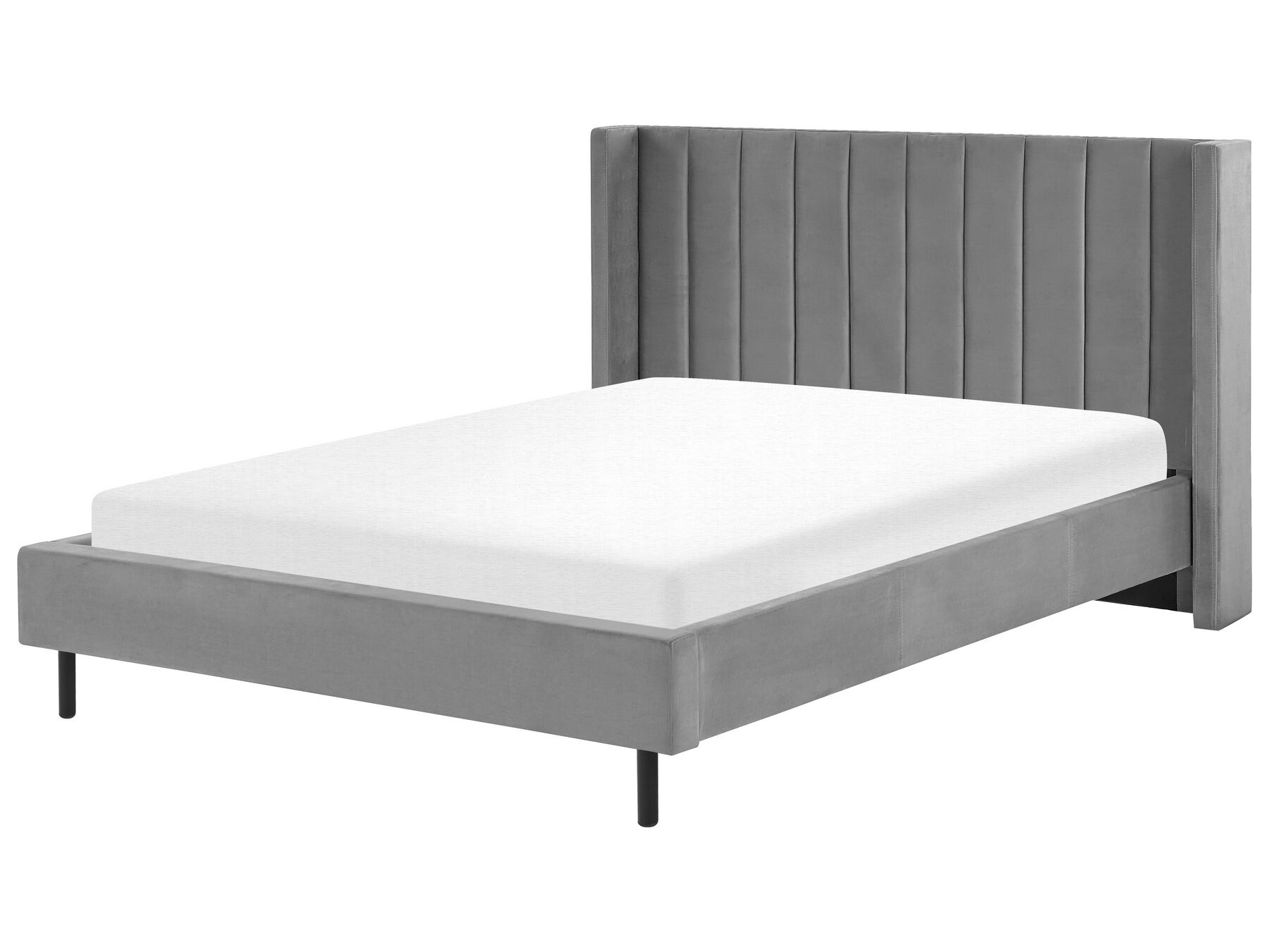 Bed fluweel grijs 160 x 200 cm VILLETTE_930513