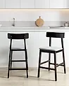 Set of 2 Bar Chairs ISANTI Wood Black/ Grey