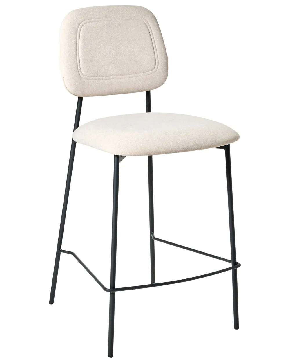 Set of 2 Bar Chairs DUETTE Velvet Light Beige_991140