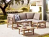 Garden Corner Sofa with Table 4 Seater CERRETO Bamboo Taupe Left Hand