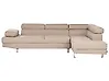 Corner Sofa NORREA Fabric Light Brown Left Hand