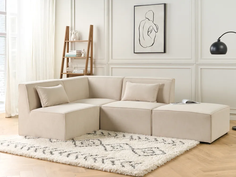 Modulo Angolare LEMVIG Velluto a coste Beige chiaro_876440