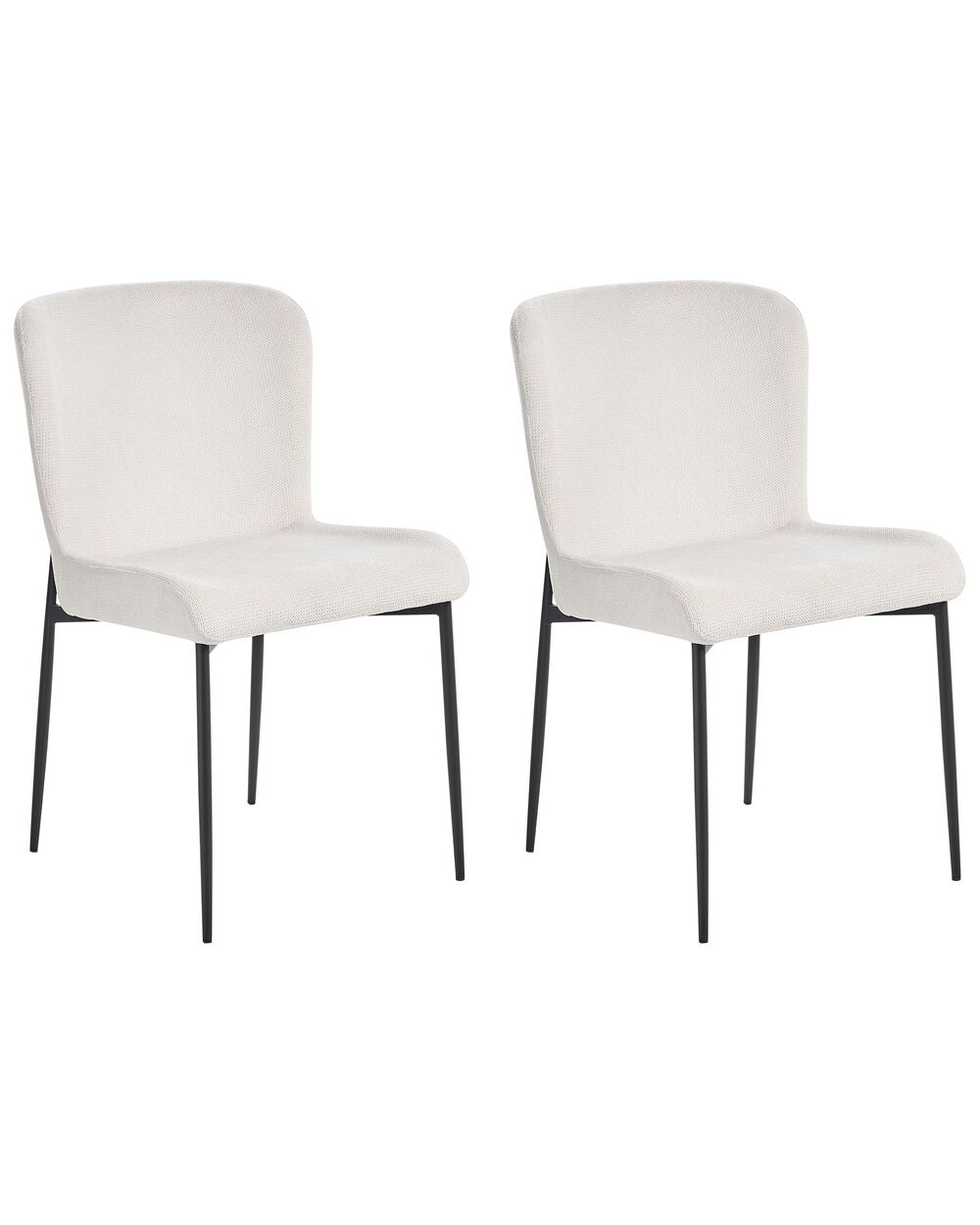 Lot de 2 chaises de salle à manger ADA Blanc cassé