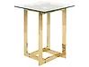 Mesa auxiliar CRYSTAL Vidrio templado Dorado