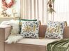 Set of 2 Cotton Cushions Christmas Motif 45 x 45 cm White and Gold ZAMIA_887974