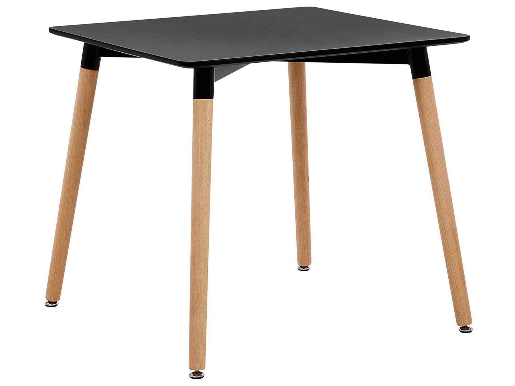 Mesa de comedor negro/madera clara/plateado 80 x 80 cm BUSTO_753828