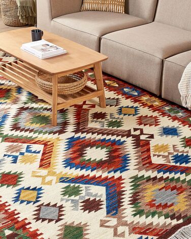 Wool Kilim Area Rug 200 x 300 cm Multicolour AREVIK