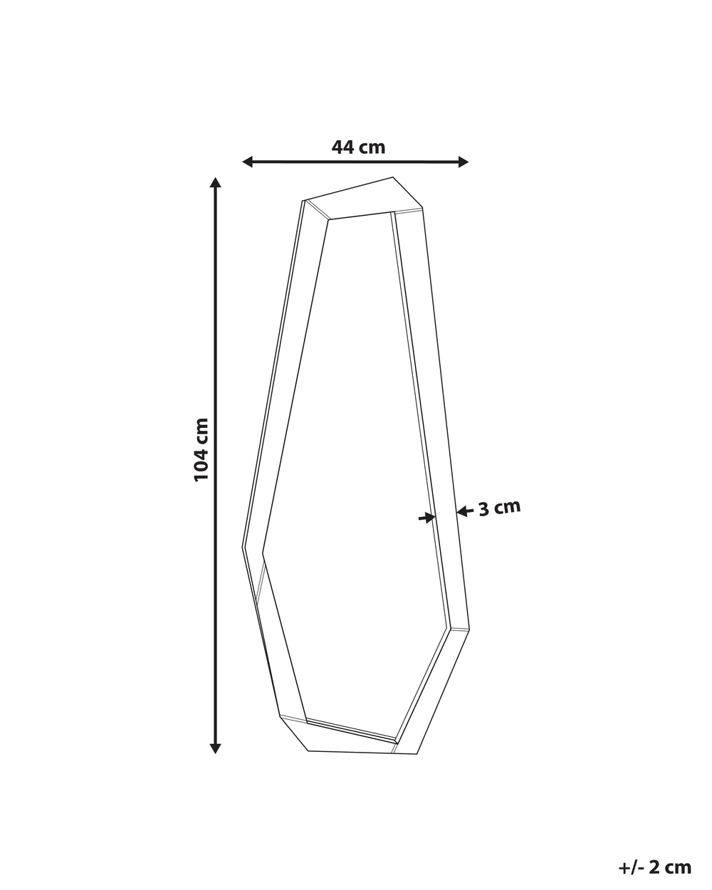 Lustro ścienne CHANU 44 cm 104 cm Jasnobrązowy_997073