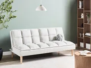 Sofa Bed 3 Seater SILJAN Fabric Off-White_968663