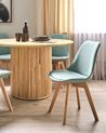 Conjunto de 2 sillas de comedor de poliéster verde claro/madera clara DAKOTA II_878101