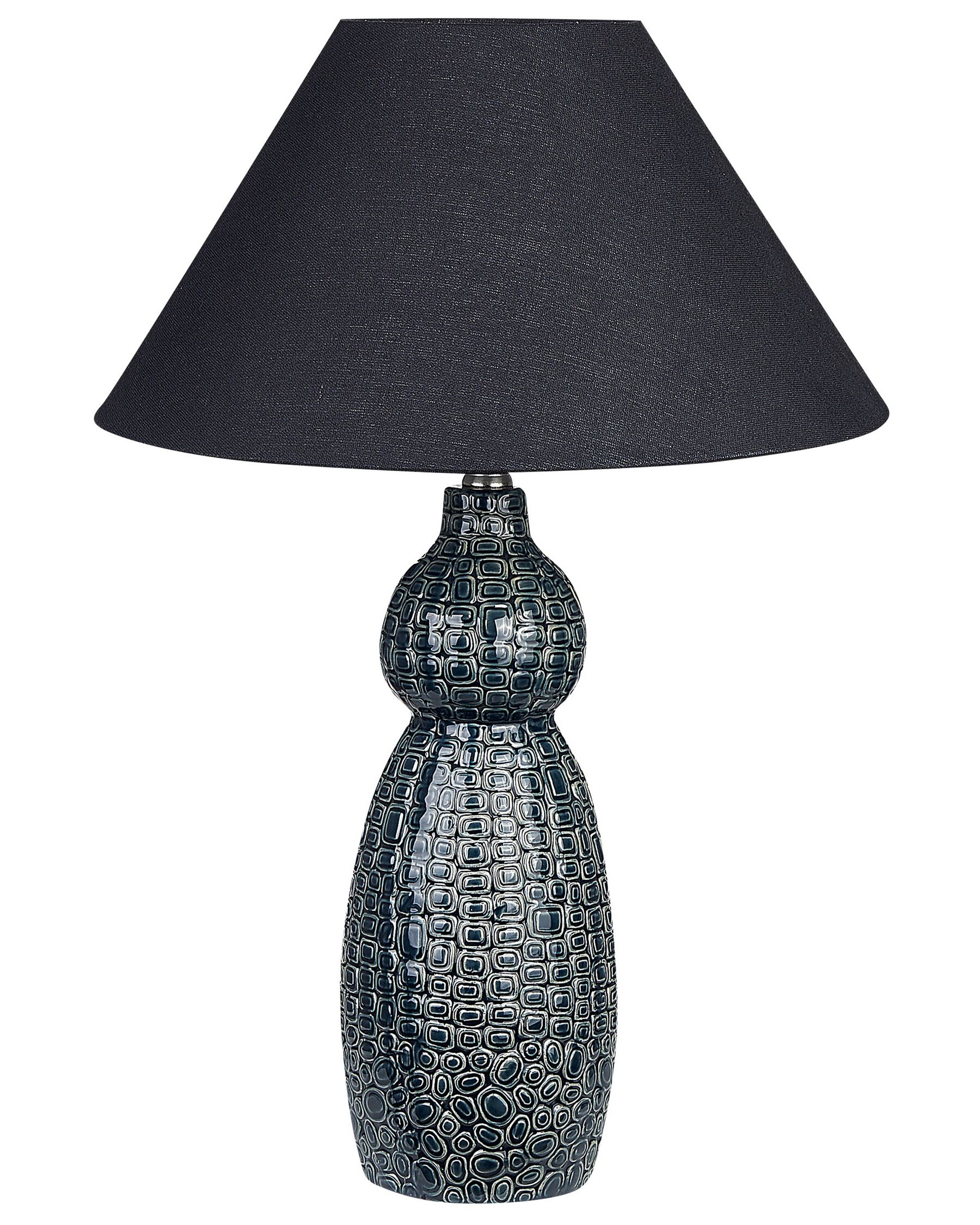 Keramická stolní lampa tmavě modrá/černá MATINA_849293