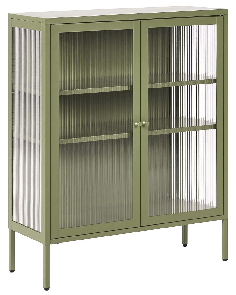 Buffet avec vitrine en verre LERRYN 90 cm Métal Vert