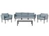 Lounge Set Stahl schwarz 5-Sitzer Auflagen dunkelgrau SKALA_934666