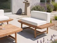 Garden Bench with Cushion GIAVENO 135 cm Acacia Wood Off-White_989055