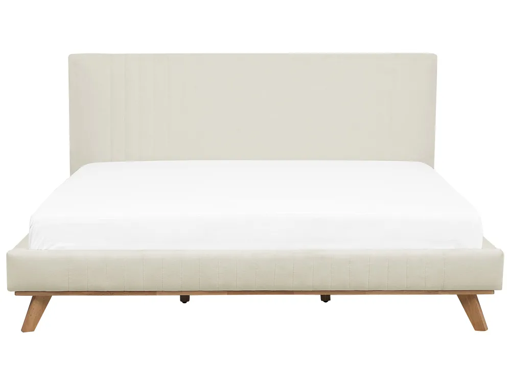 Bed Chenille TALENCE 180 x 200 cm (EU Super King) Light Beige_732203