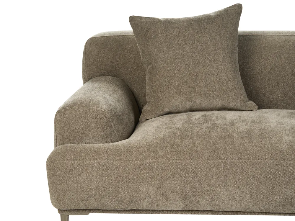 Sofa 3 Seater MATILA Fabric Light Brown_1044434