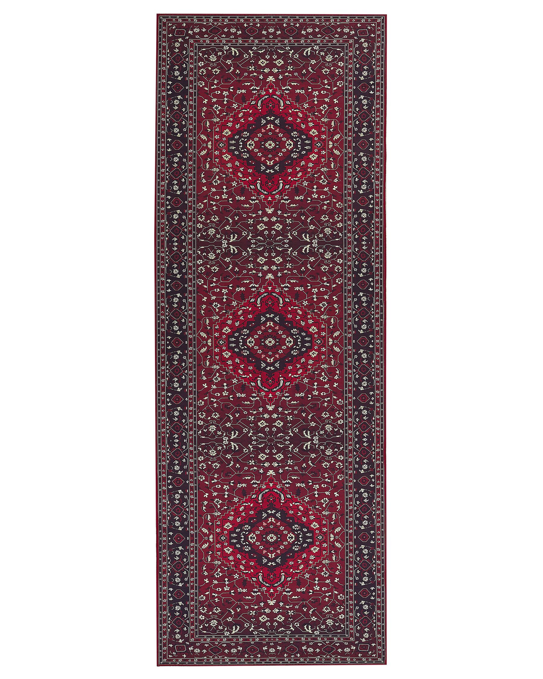Alfombra rojo oscuro/blanco/negro 70 x 200 cm VADKADAM_831431