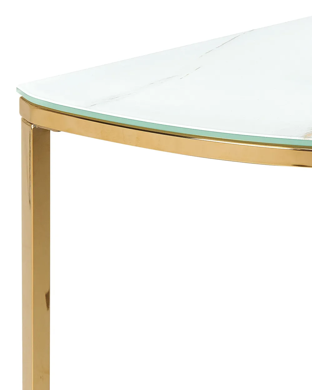 Console Table ORITA Tempered Glass White Marble_824985