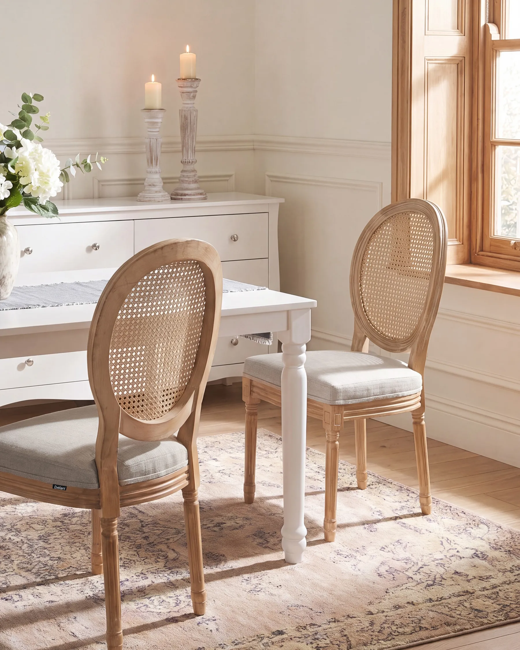 Set van 2 stoelen NIVLOC Hout Lichtbruin/beige_1090748