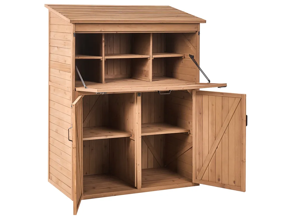 Tool Shed TOFFIA 127 cm 66 cm Fir Wood Brown_1015102