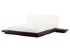 EU King Size Faux Leather Headboard Bed Dark Wood ZEN_751556