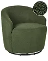 Swivel Armchair DAVIK Boucle Dark Green