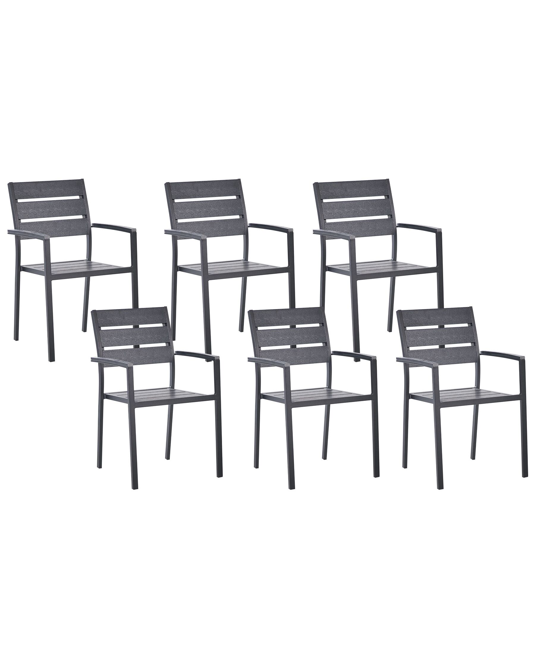 Sada 6 zahradních jídelních židlí černá VERNIO_909854