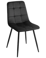 Set di 4 sedie da pranzo POWELL Velluto Nero_966739