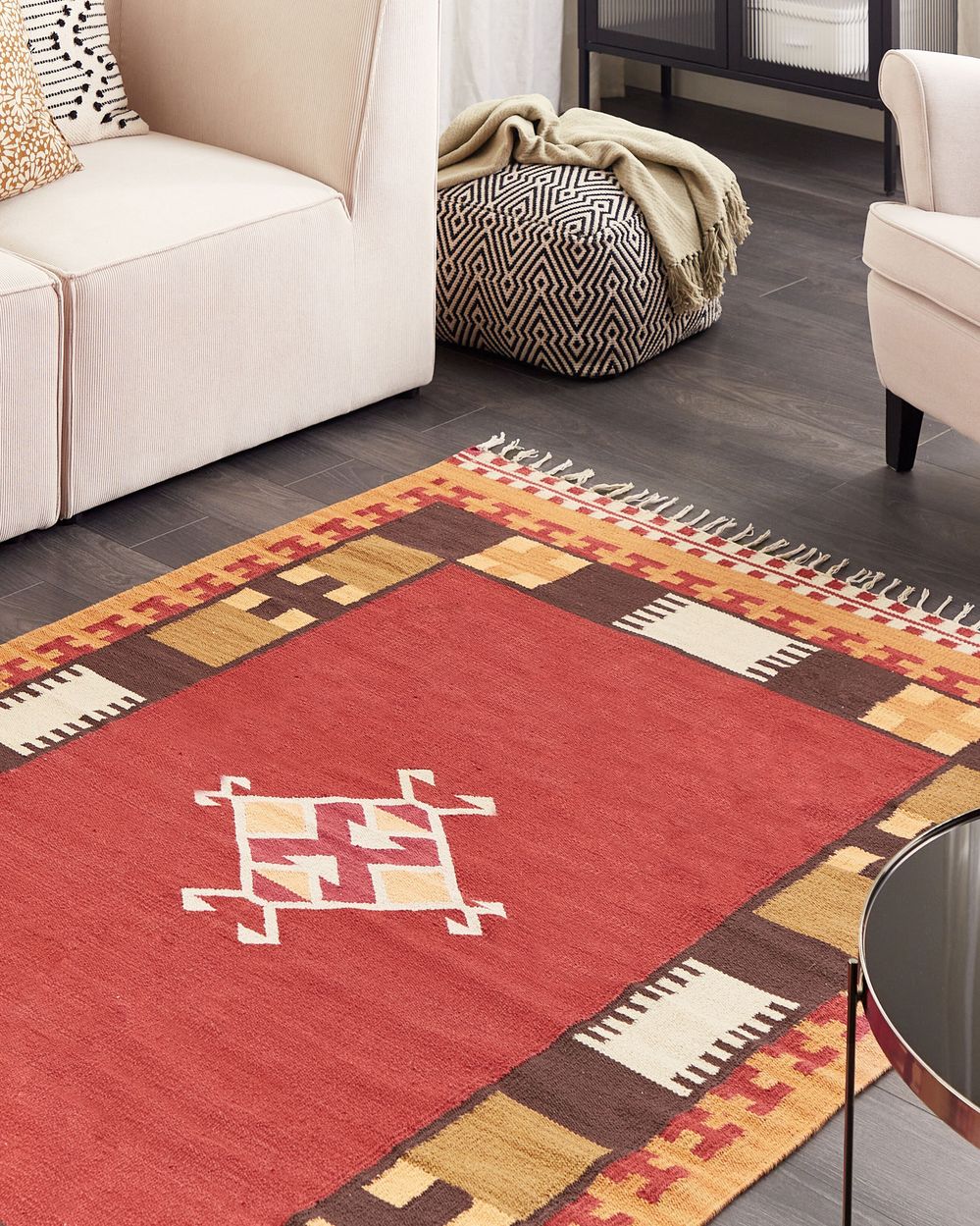 Dywan PARAKAR Kolorowy 160 x 230 cm Kilim Bawełna