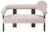 Sofá 2 plazas ILBRO Bouclé Marrón oscuro/Beige