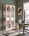 Glass Display Cabinet FOXTON 80 cm Metal Beige