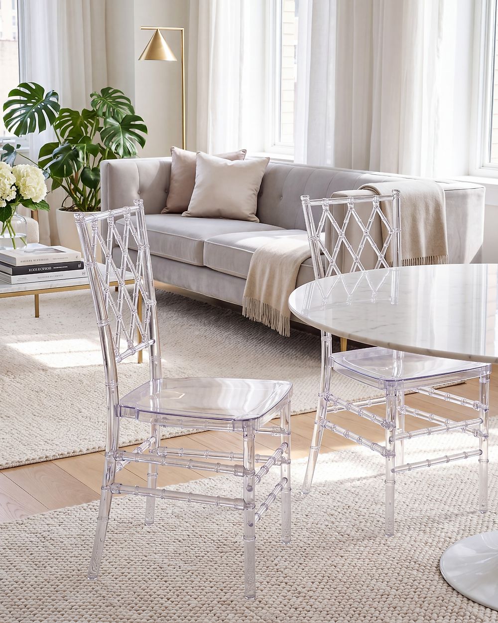 Set of 2 Dining Chairs CLARION Transparent