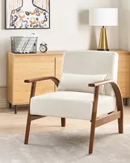 Armchair SKARA Faux Leather Off-White_927270