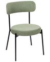 Set of 2 Dining Boucle Chairs Light Green ALLISON_929055