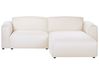 Corner Sofa 3 Seater FAABORG Fabric Off-White Left Hand