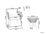 Set bistrot con cuscini GARGANO Rattan sintetico (PE) Grigio_856727